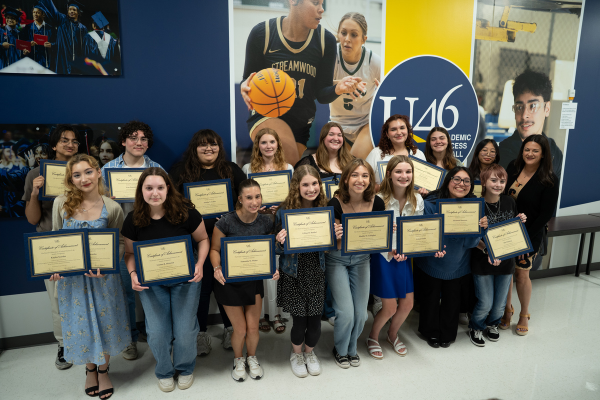  A group of students pose for a photo